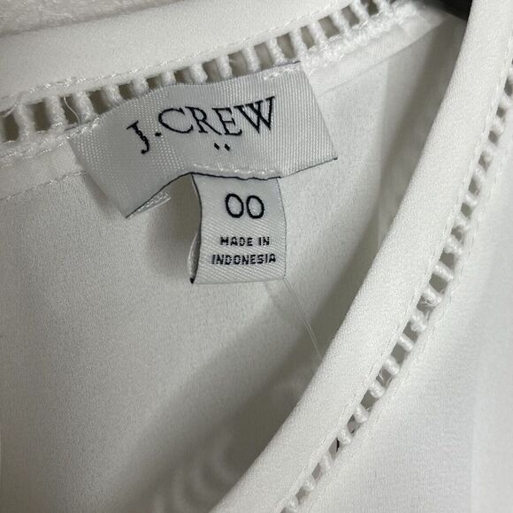 J CREW Womens Ivory Sleeveless Top NEW Ladder Trim Lightweight AD366 $49 Sz 00 - Picture 6 of 8